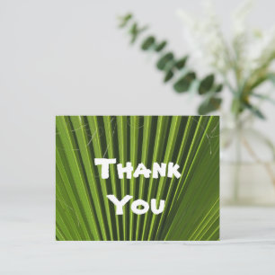Carte Postale Appréciation de la feuille de palme verte du Merci