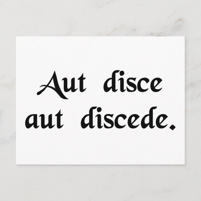 Carte Postale Apprendre ou partir (Devant)