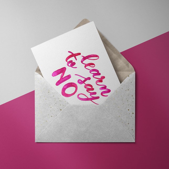 Carte Postale Apprenez à dire non - rose (Créateur téléchargé)