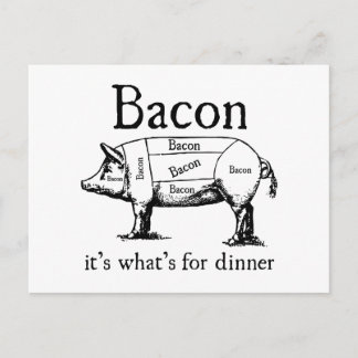 Carte Postale Appuyez sur le bouton, recevez du bacon - Distribu