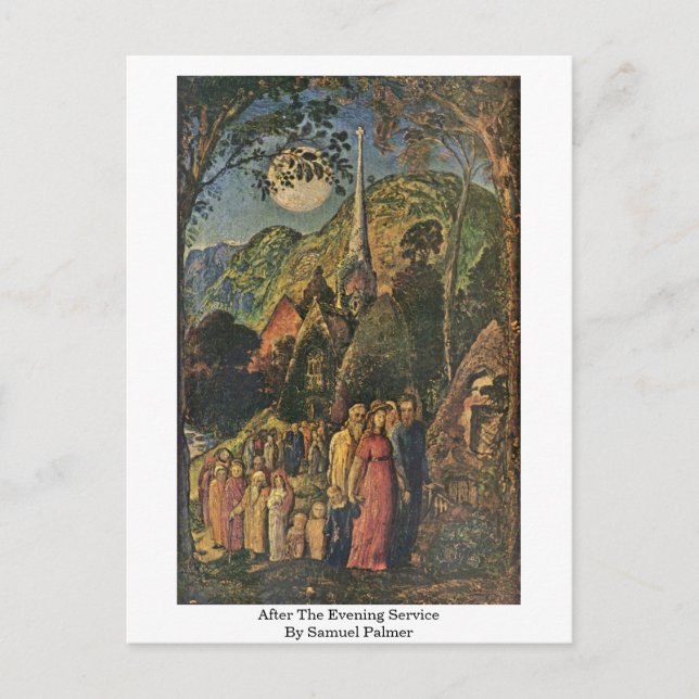 Carte Postale Après Le Service Du Soir Par Samuel Palmer (Devant)