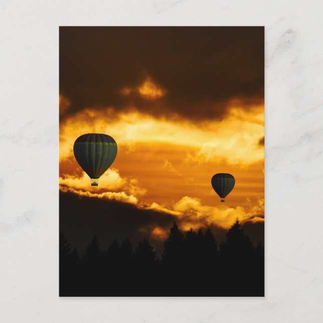 Carte Postale Après-midi exotique au coucher du soleil & montgol (Devant)