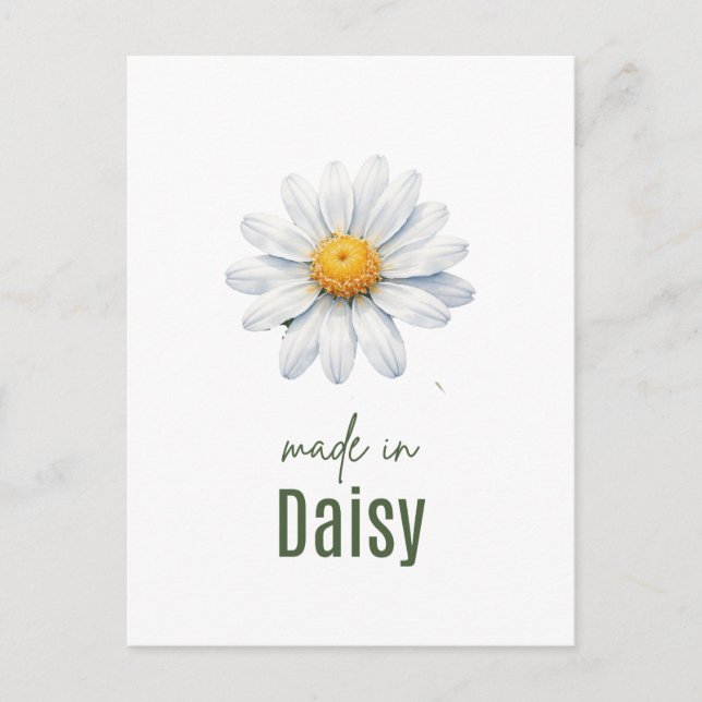 Carte Postale April Daisy Birth Flower Wall Art Watercolor (Devant)