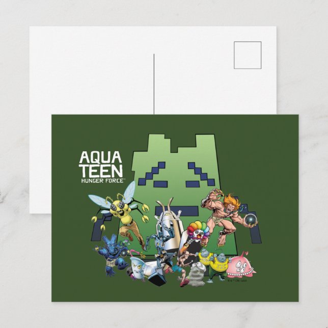 Carte Postale Aqua Ados des vilains de la force de la faim (Devant / Derrière)