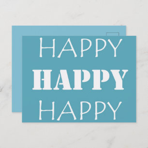 Carte Postale Aqua Blue Happy Happy