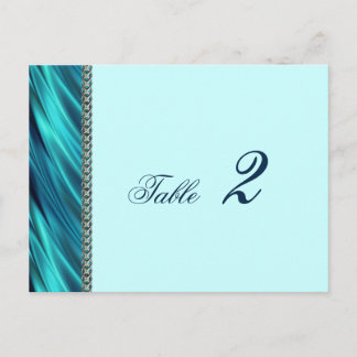 Carte Postale Aqua chaîne satin et argent