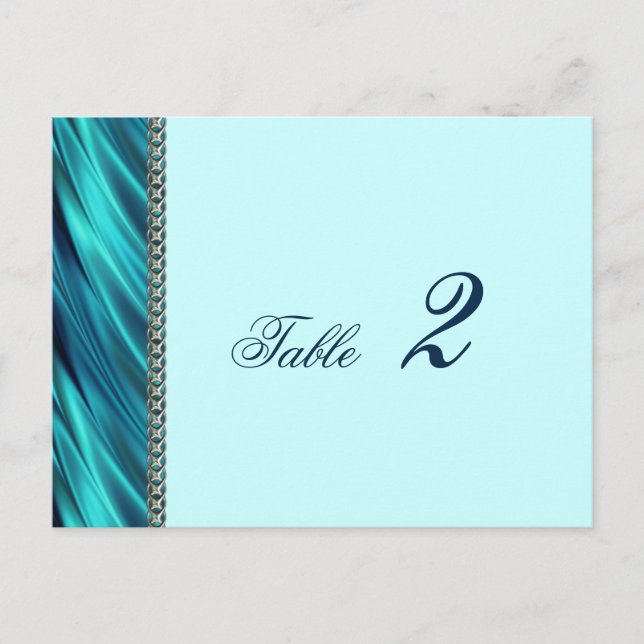 Carte Postale Aqua chaîne satin et argent (Devant)