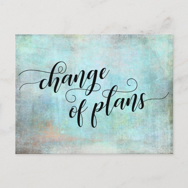 Carte Postale Aqua Changement de Plans Report de Mariage Avis (Devant)