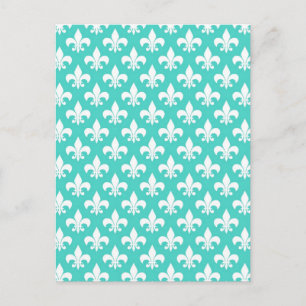 Carte Postale Aqua Damask