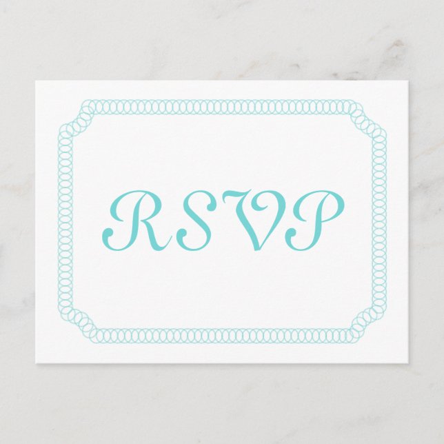 Carte postale Aqua Encerclée Ticket RSVP (Devant)