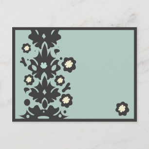 Carte postale Aqua et Black Flower