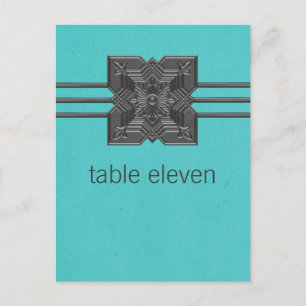 Carte postale Aqua Medallion Border Table
