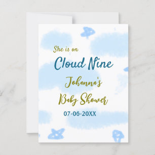 Carte Postale Aqua or gold elle est sur un nuage neuf baby showe