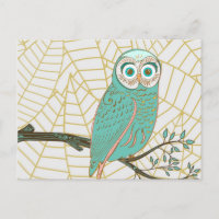 Aqua Retro Owl Design