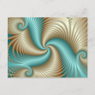 Carte Postale Aqua Satin - Fractal
