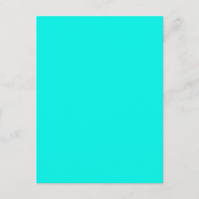 Carte Postale Aqua Turquoise Neon bleu fluorescent Personnalisé (Devant)