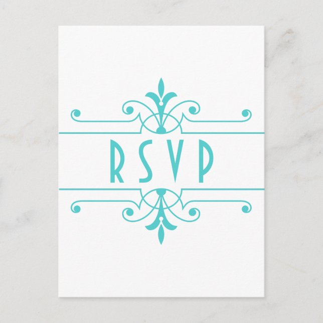 Carte postale Aqua v2 Fancy Ornamy RSVP (Devant)