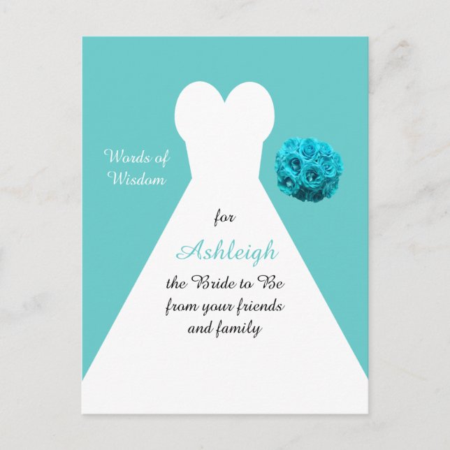 Carte postale Aqua Words of Wisdom for Brides (Devant)
