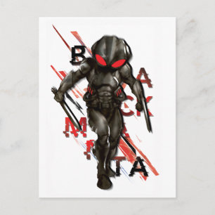 Carte Postale Aquaman   Black Manta Scattered Typography Graphic