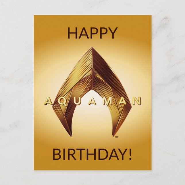 Carte Postale Aquaman | Golden Aquaman Logo (Devant)