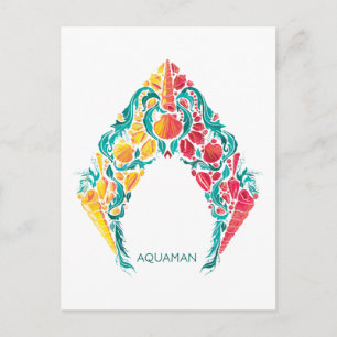 Carte Postale Aquaman   Logo Aquaman & Mera sur le thème du coqu