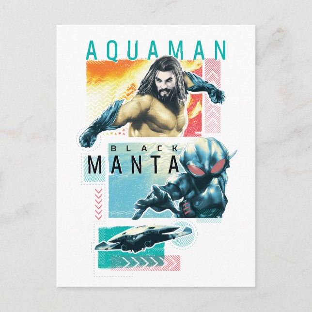 Carte Postale Aquaman | Modernist Aquaman & Black Manta Graphic (Devant)