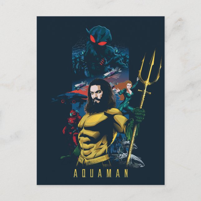 Carte Postale Aquaman | Orin, Mera et Black Manta Graphic (Devant)