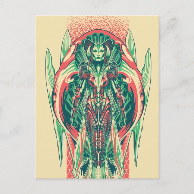 Carte Postale Aquaman | Queen Fisherman Art Nouveau Panel (Devant)