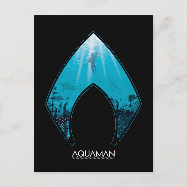 Carte Postale Aquaman | Voir par Aquaman Logo Ocean Graphic (Devant)