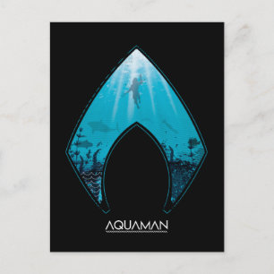 Carte Postale Aquaman   Voir par Aquaman Logo Ocean Graphic