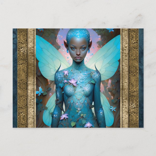 Carte Postale Aquamarine Fairy Imaginaire Art (Devant)