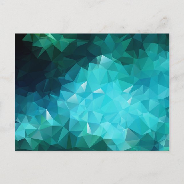Carte Postale Aquamarine polygonale Abstrait (Devant)