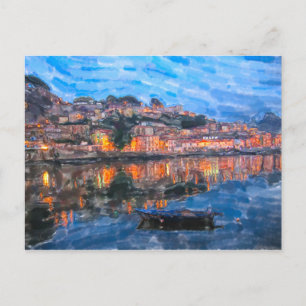 Carte Postale Aquarell. Abandonner à Vila Nova de Gaia am Douro.