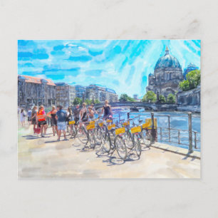 Carte Postale Aquarell Illustration von Berlin mit Dom.