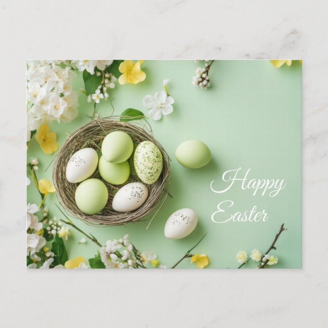 Carte postale Aquarell Oster avec oeufs de Pâques  (Devant)