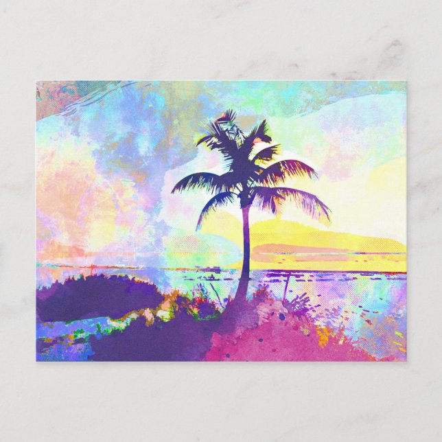 Carte Postale Aquarelle Abstraite - Beach Sunset I (Devant)