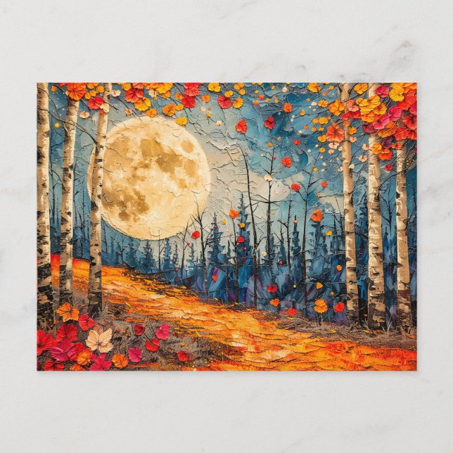 Carte Postale Aquarelle Abstraite illustration de la pleine lune (Devant)