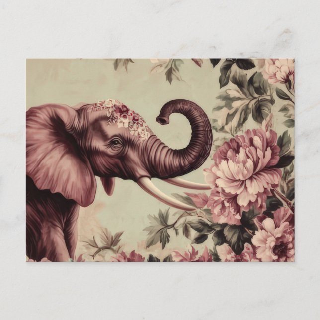 Carte Postale Aquarelle abstraite Illustration d'un éléphant (Devant)