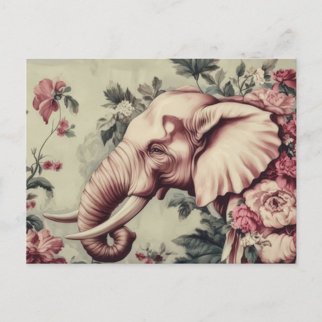 Carte Postale Aquarelle abstraite Illustration d'un éléphant (Devant)