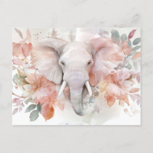 Carte Postale Aquarelle abstraite Illustration d'un éléphant