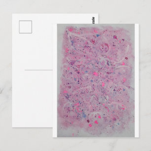 Carte Postale Aquarelle Abstraite Rose Pastel