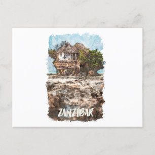 Carte Postale Aquarelle Afrique de Zanzibar