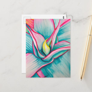 Carte Postale Aquarelle agave succulente art
