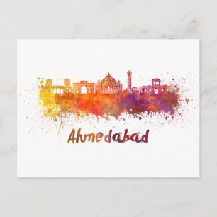 Carte Postale Aquarelle Ahmedabad