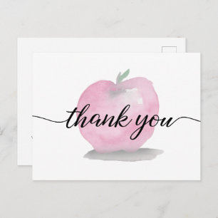 Carte Postale Aquarelle Appréciation Apple de l'enseignant Perso