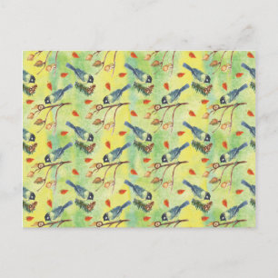 Carte Postale Aquarelle, Aquarelle Oiseaux