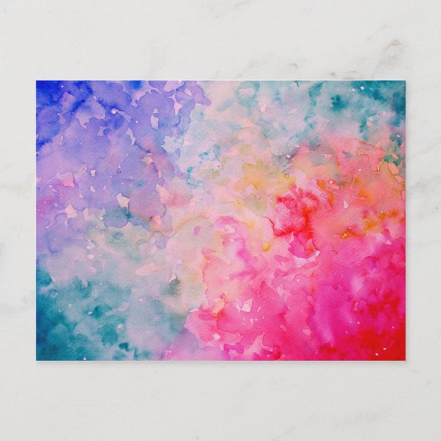 Carte Postale Aquarelle Art Imprimer Univers Abstrait (Devant)
