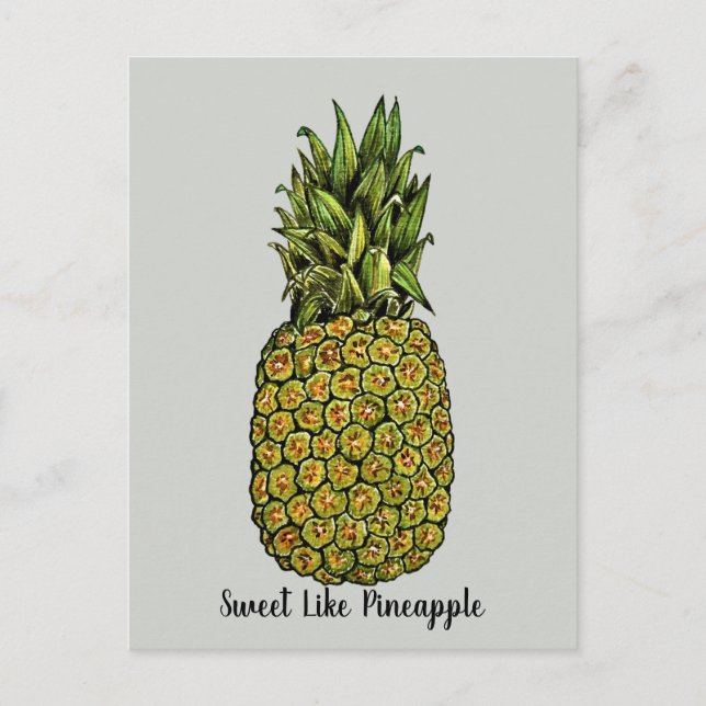 Carte Postale Aquarelle Art mignon ananas (Devant)