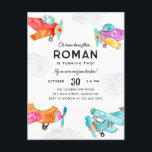 Carte Postale Aquarelle Avions Nuages Sky Kid Avion Anniversaire<br><div class="desc">Aquarelle Avions Nuages Sky Kid Avion Invitation d'anniversaire</div>