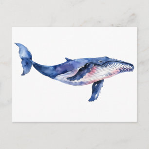 Carte Postale Aquarelle baleine